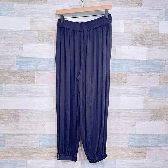 HEI HEI Anthropologie Harem Pants Black Pull On Muslin Casual Womens Small - Picture 4 of 7